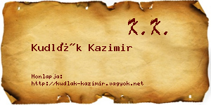Kudlák Kazimir névjegykártya